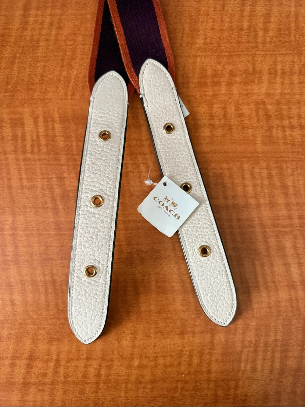 Adjustable Brown Webbing Camera/Bag Strap with Turquoise Edge - Picture 7 of 9